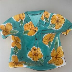 Ceramic Dish by Clay Art in Hawaiian shirt shape